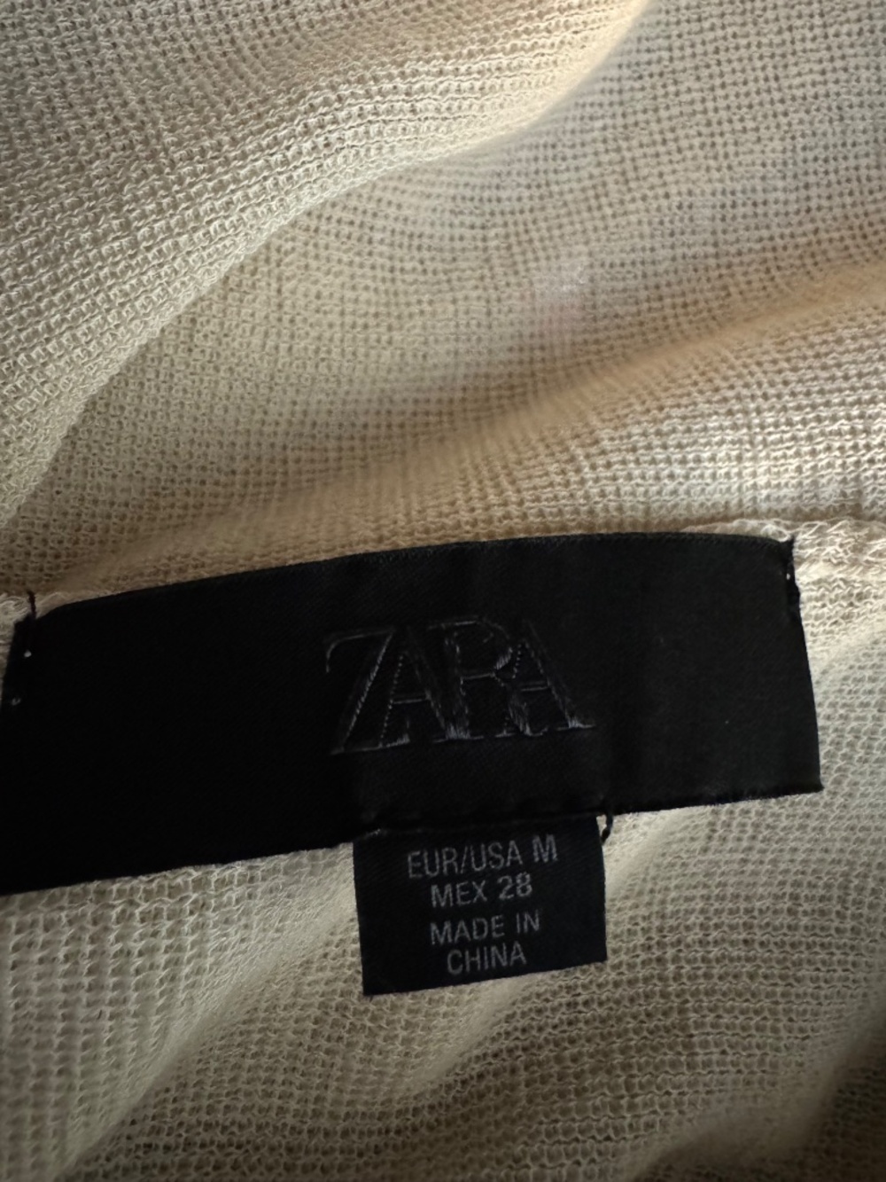 Zara Cream Lightweight Knit Poncho Top - Picture 3 of 6